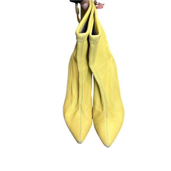 ANINE BING Chloe Leather Yellow Sock Heeled Boots - Picture 4 of 13